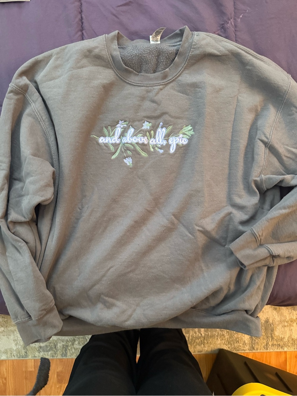 Vampire Diaries “and above all epic” Grey Crewneck Sweatshirt